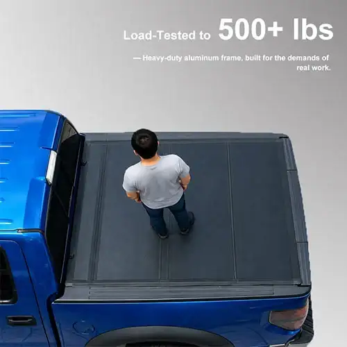Low Profile Hard Quad-Fold Tonneau Cover for GMC Sierra